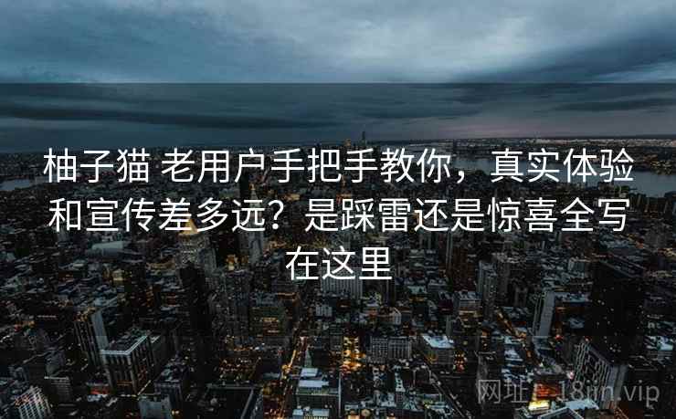 柚子猫 老用户手把手教你，真实体验和宣传差多远？是踩雷还是惊喜全写在这里