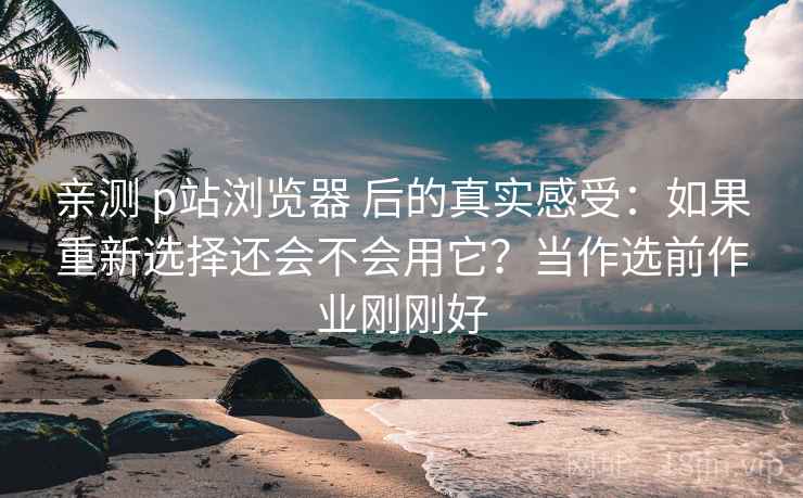 亲测 p站浏览器 后的真实感受：如果重新选择还会不会用它？当作选前作业刚刚好