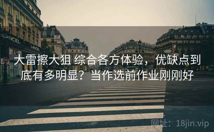 大雷擦大狙 综合各方体验，优缺点到底有多明显？当作选前作业刚刚好