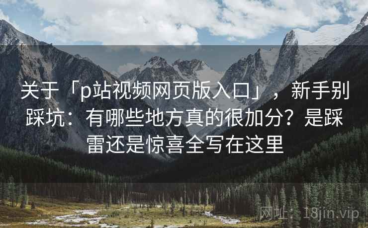 关于「p站视频网页版入口」，新手别踩坑：有哪些地方真的很加分？是踩雷还是惊喜全写在这里