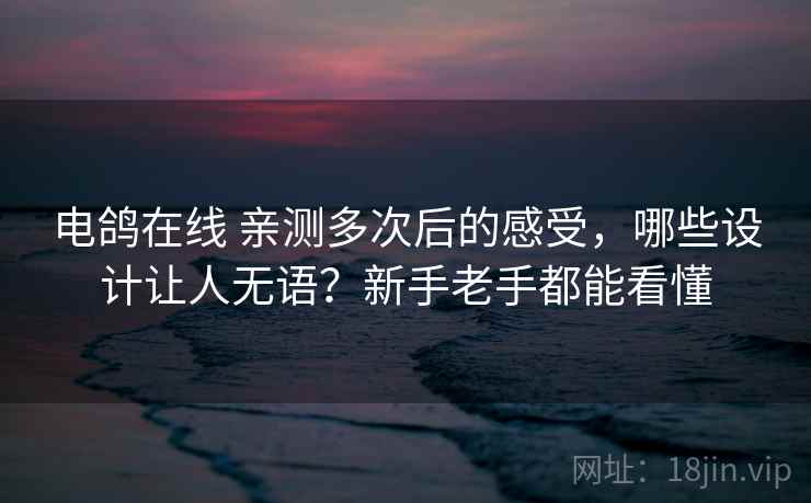 电鸽在线 亲测多次后的感受，哪些设计让人无语？新手老手都能看懂
