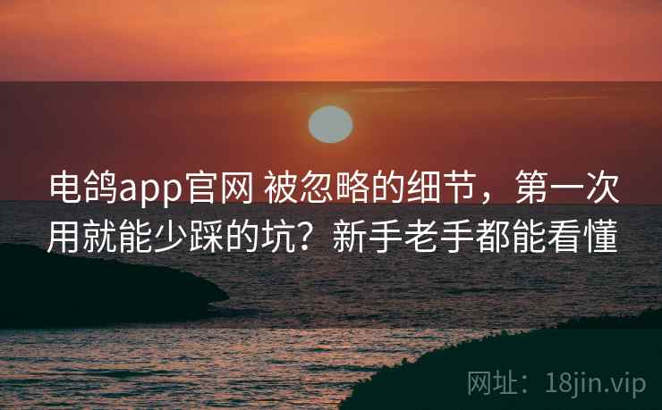电鸽app官网 被忽略的细节，第一次用就能少踩的坑？新手老手都能看懂