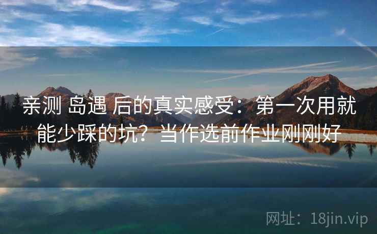 亲测 岛遇 后的真实感受：第一次用就能少踩的坑？当作选前作业刚刚好