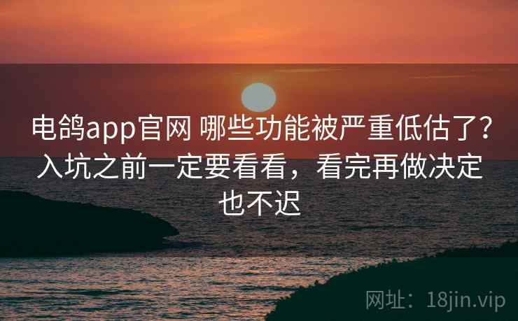 电鸽app官网 哪些功能被严重低估了？入坑之前一定要看看，看完再做决定也不迟