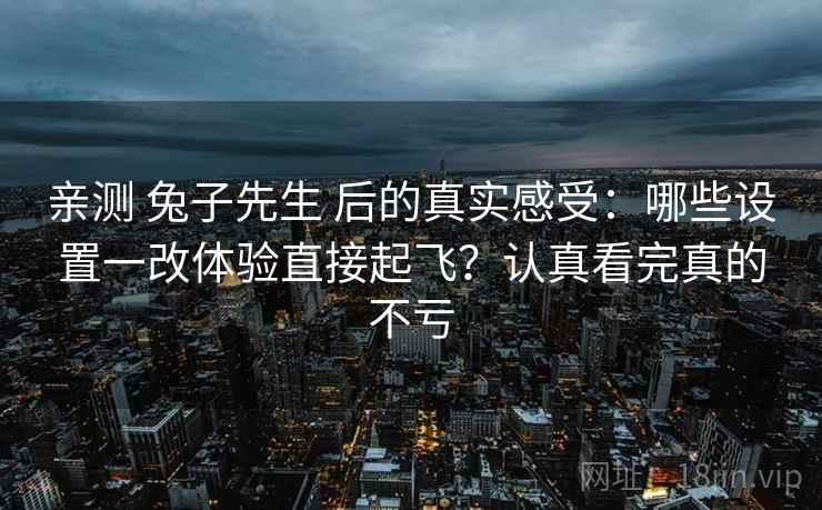 亲测 兔子先生 后的真实感受：哪些设置一改体验直接起飞？认真看完真的不亏